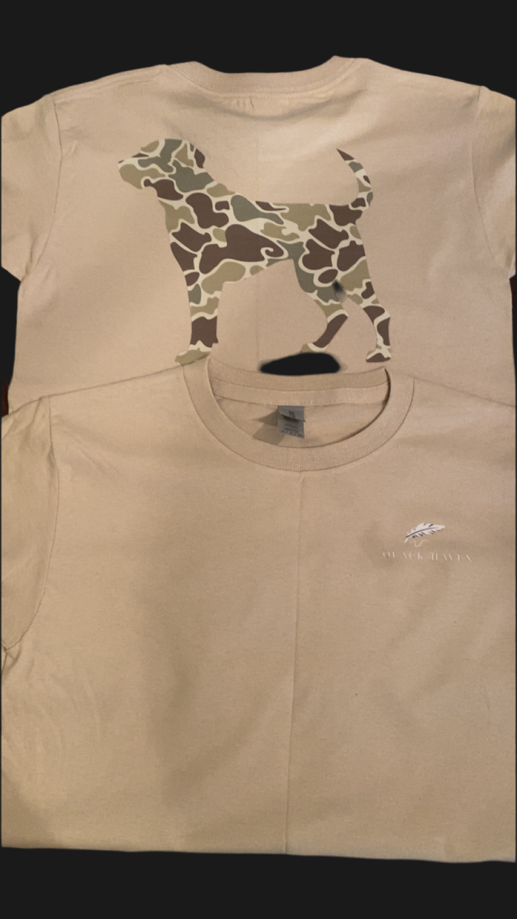 Youth-Camo Dog short sleeve t-shirt-tan