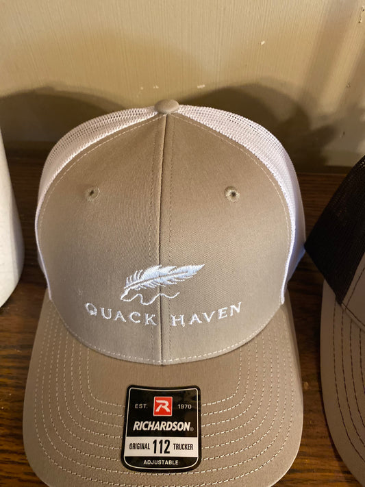 Quack Haven trucker hat-tan/white