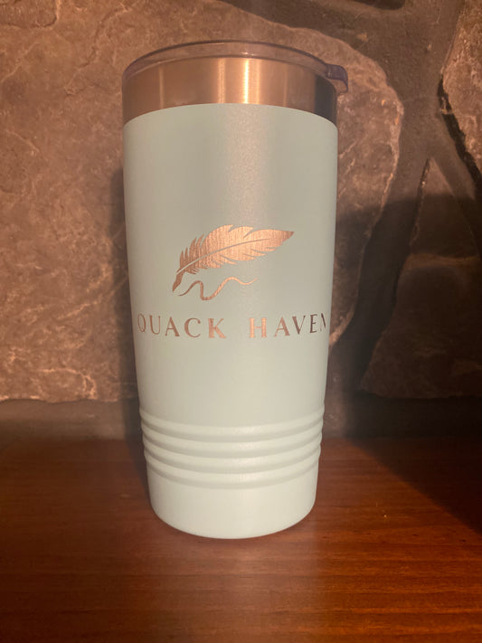 Tumbler, w/Lid, Laser Engraved: Teal 20 oz